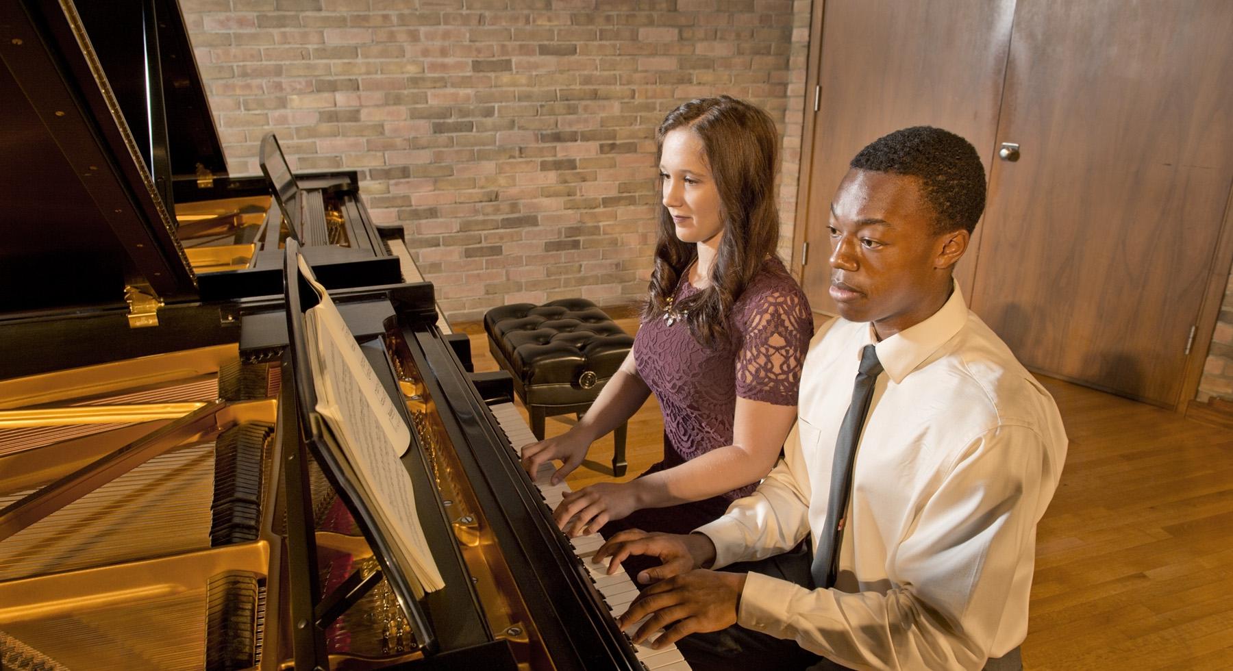 University of Mount Union students performing on the Piano in Presser Recital Hall